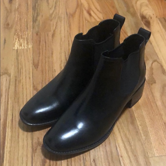 Cole Haan Corinne Chelsea Boot Black Leather Ankle Dressy Fall Chunky Gore Heel - Picture 10 of 16